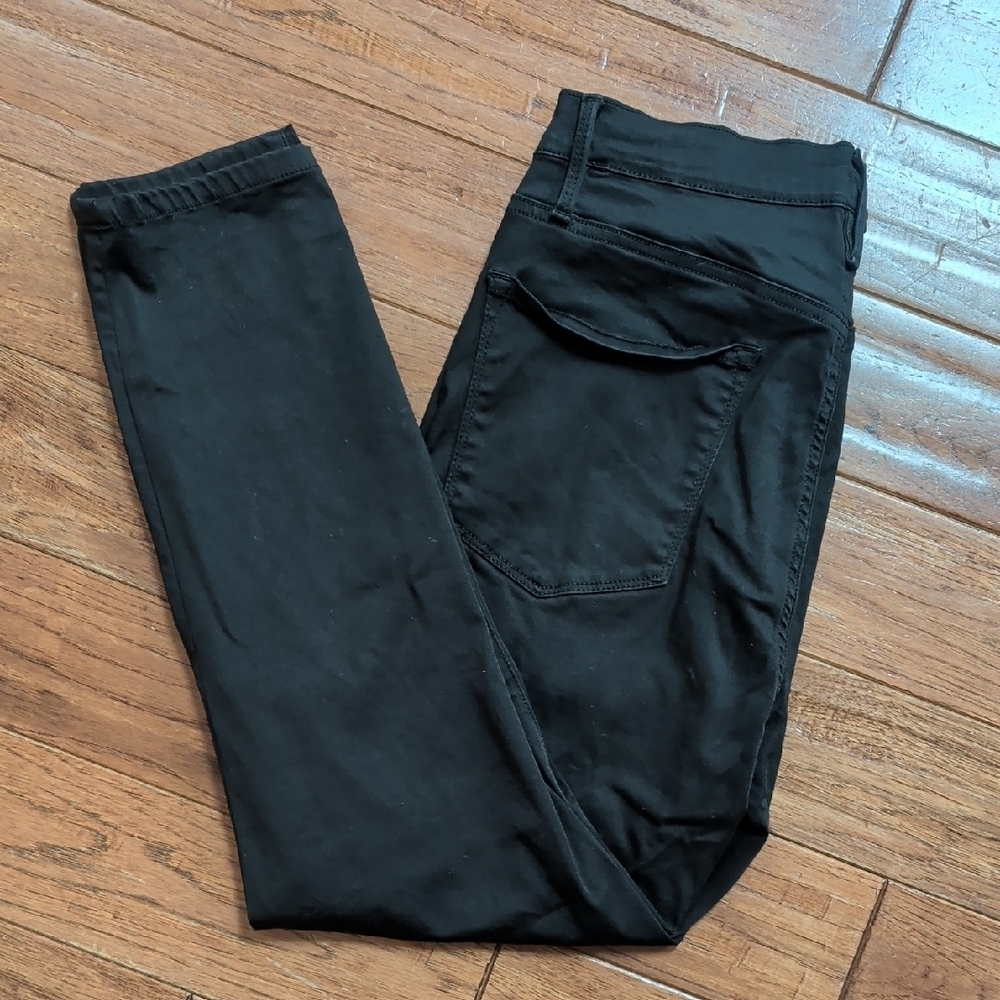 Frame Ali High Rise Cigarette Denim Black Pants